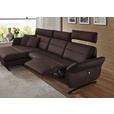ECKSOFA in Echtleder Dunkelbraun  169/298 cm  - Dunkelbraun/Schwarz, Design, Leder/Metall (169/298cm) - Dieter Knoll