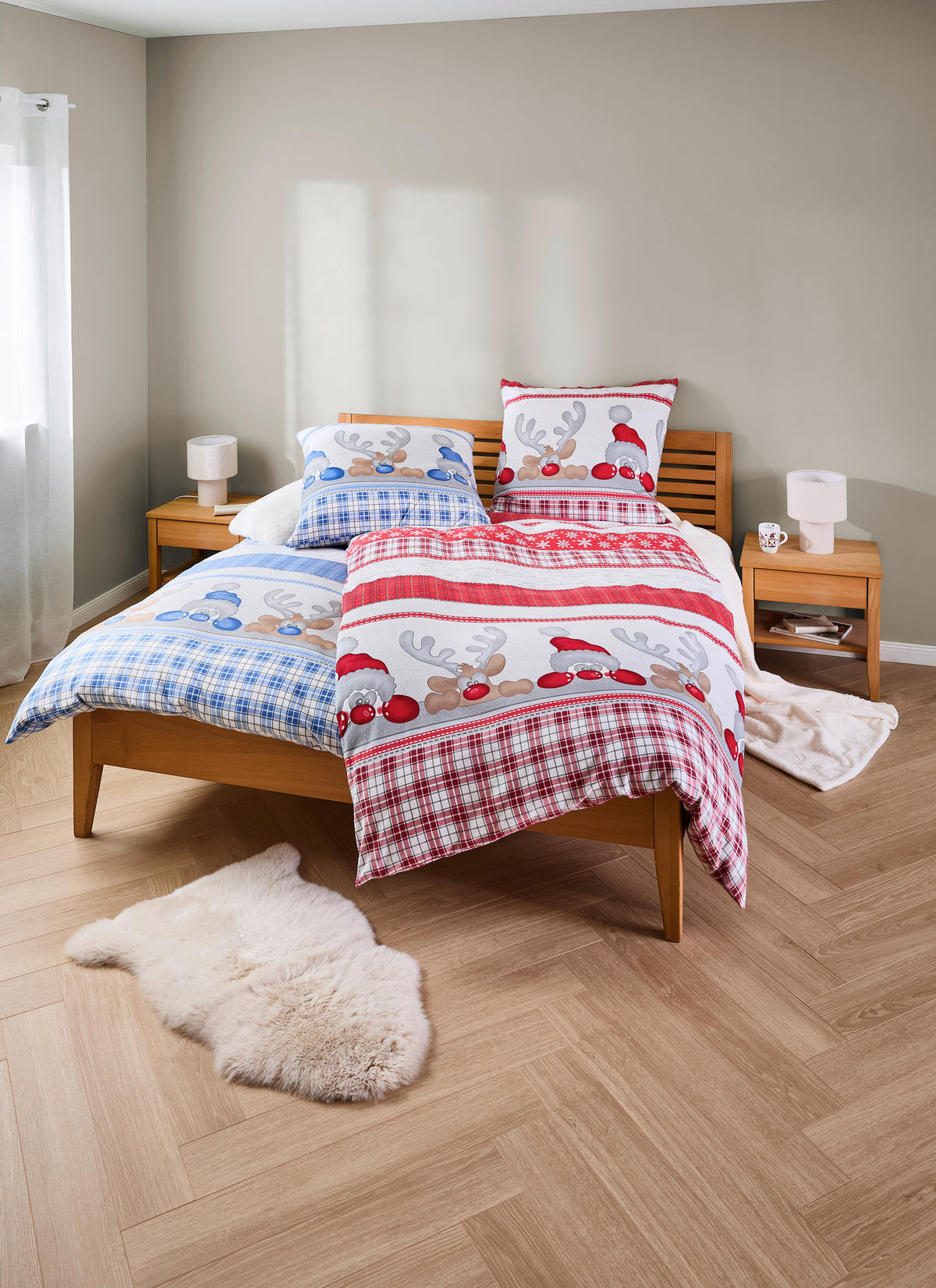 BETTWÄSCHE Flanell 135/200 cm  - Blau/Grau, Textil (135/200cm) - Esposa