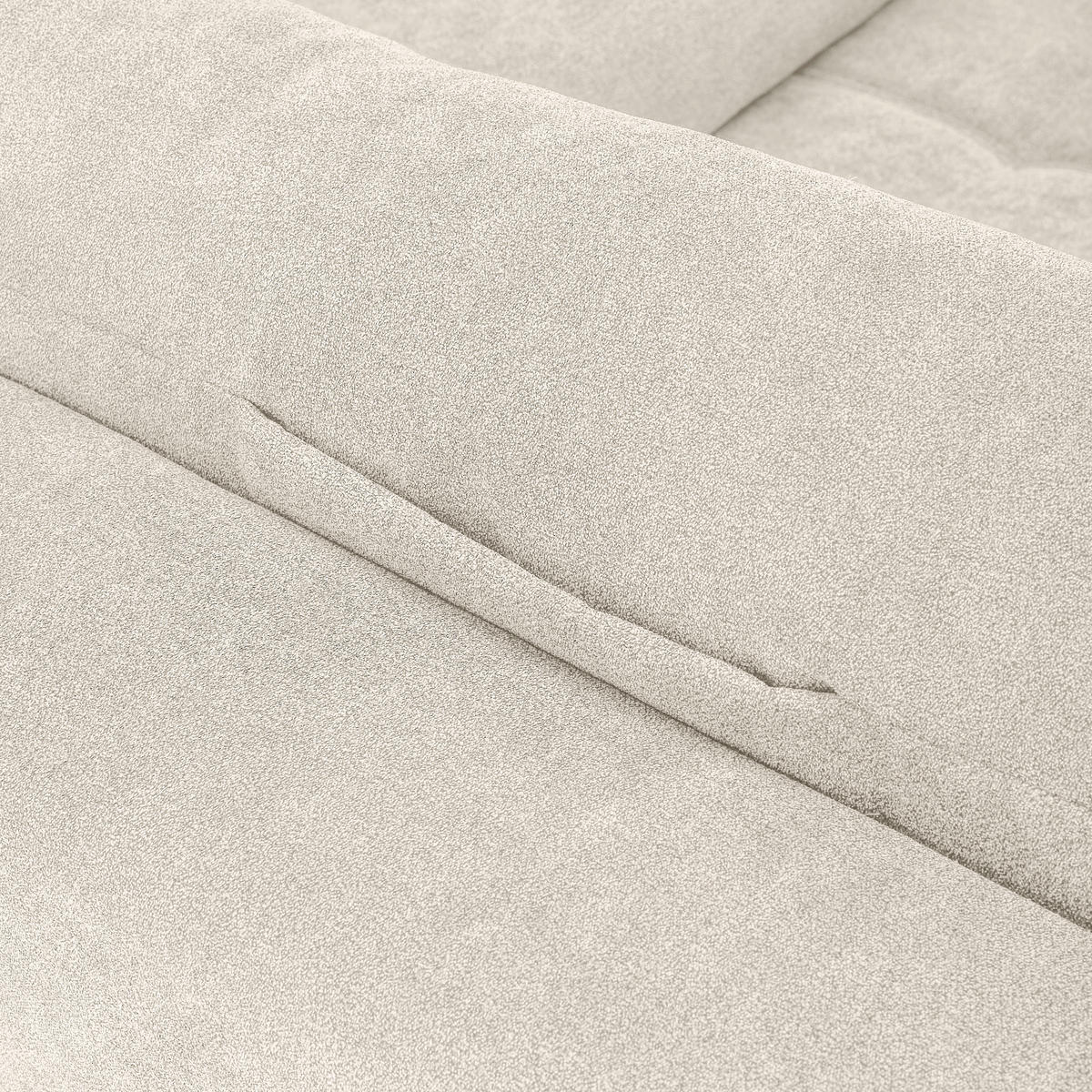 WOHNLANDSCHAFT Beige Velours  - Chromfarben/Beige, KONVENTIONELL, Kunststoff/Textil (198/363/170cm) - Hom`in