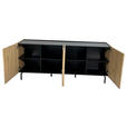SIDEBOARD LINO  in 181/75/40 cm  - Eichefarben/Schwarz, Design, Holzwerkstoff/Metall (181/75/40cm) - Xora
