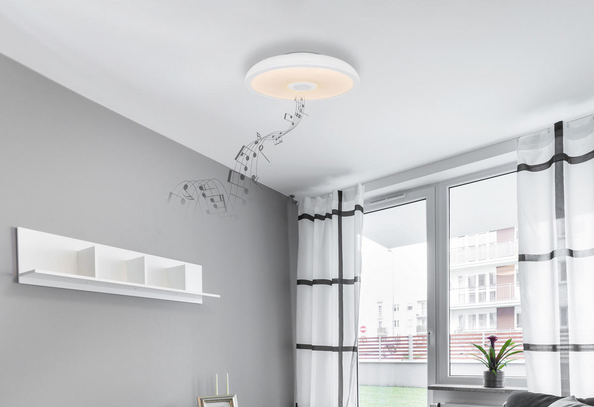 DECKENLEUCHTE 28/5,5 cm   - Opal/Weiß, Basics, Kunststoff (28/5,5cm) - Globo