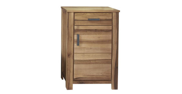 KOMMODE Wildeiche massiv geölt Eichefarben - Eichefarben/Grau, KONVENTIONELL, Holz/Metall (70/107/40cm) - Linea Natura