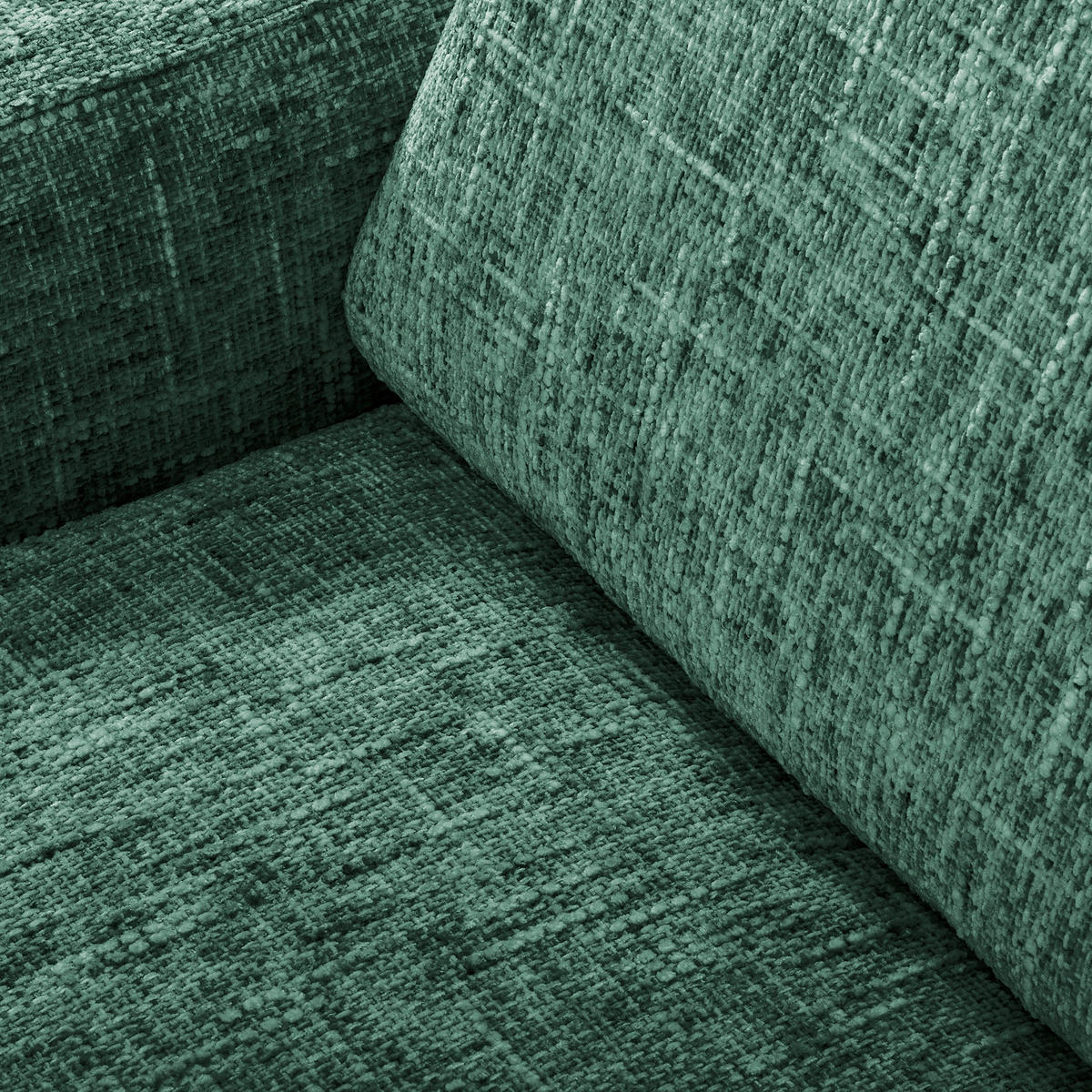3-SITZER-SOFA Webstoff Grün  - Schwarzchrom/Grün, Design, Textil/Metall (187/85/92cm) - Livetastic