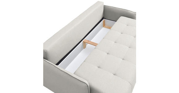 SCHLAFSOFA  in Chenille Creme  - Buchefarben/Creme, Design, Holz/Textil (217/97/101cm) - Carryhome
