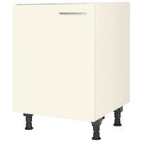 SPÜLENUNTERSCHRANK 60/87/56 cm  in Magnolie  - Edelstahlfarben/Magnolie, MODERN, Holzwerkstoff/Metall (60/87/56cm) - Nobilia