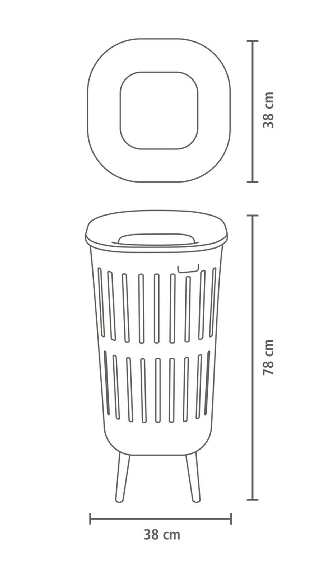 KOŠARA ZA PERILO - bež, Basics, umetna masa (38.2/38.2/77,9cm) - Brabantia