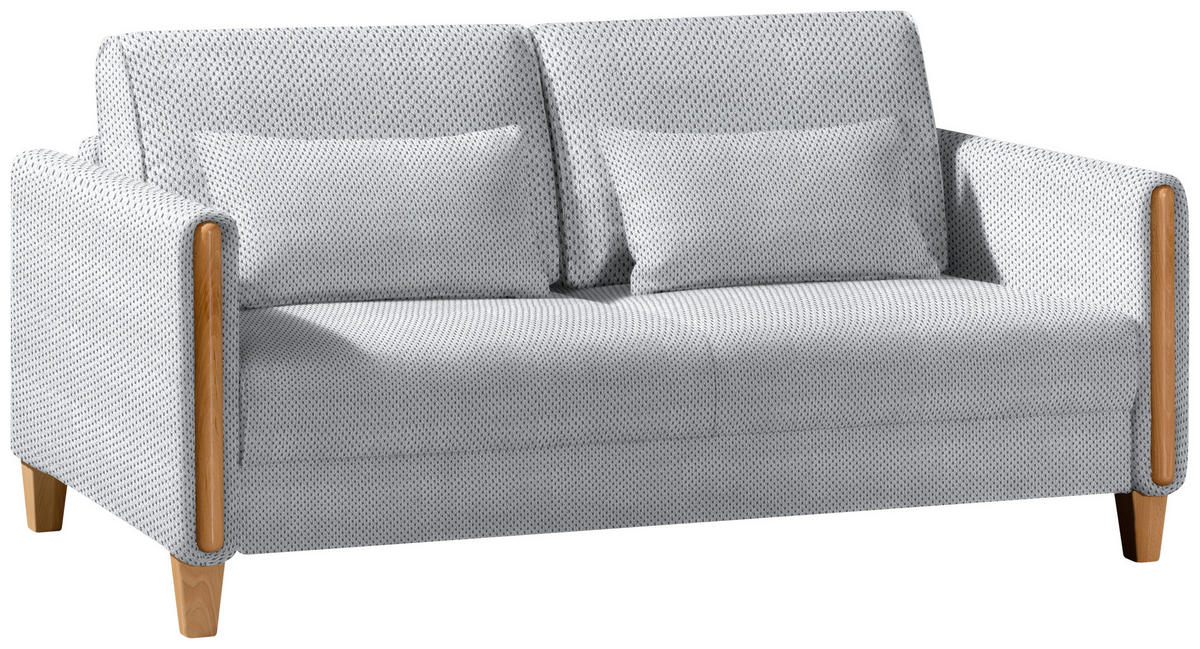 SCHLAFSOFA in Holz, Textil Buchefarben, Hellgrau  - Buchefarben/Hellgrau, Design, Holz/Textil (174/88/104cm) - Niels Andersson