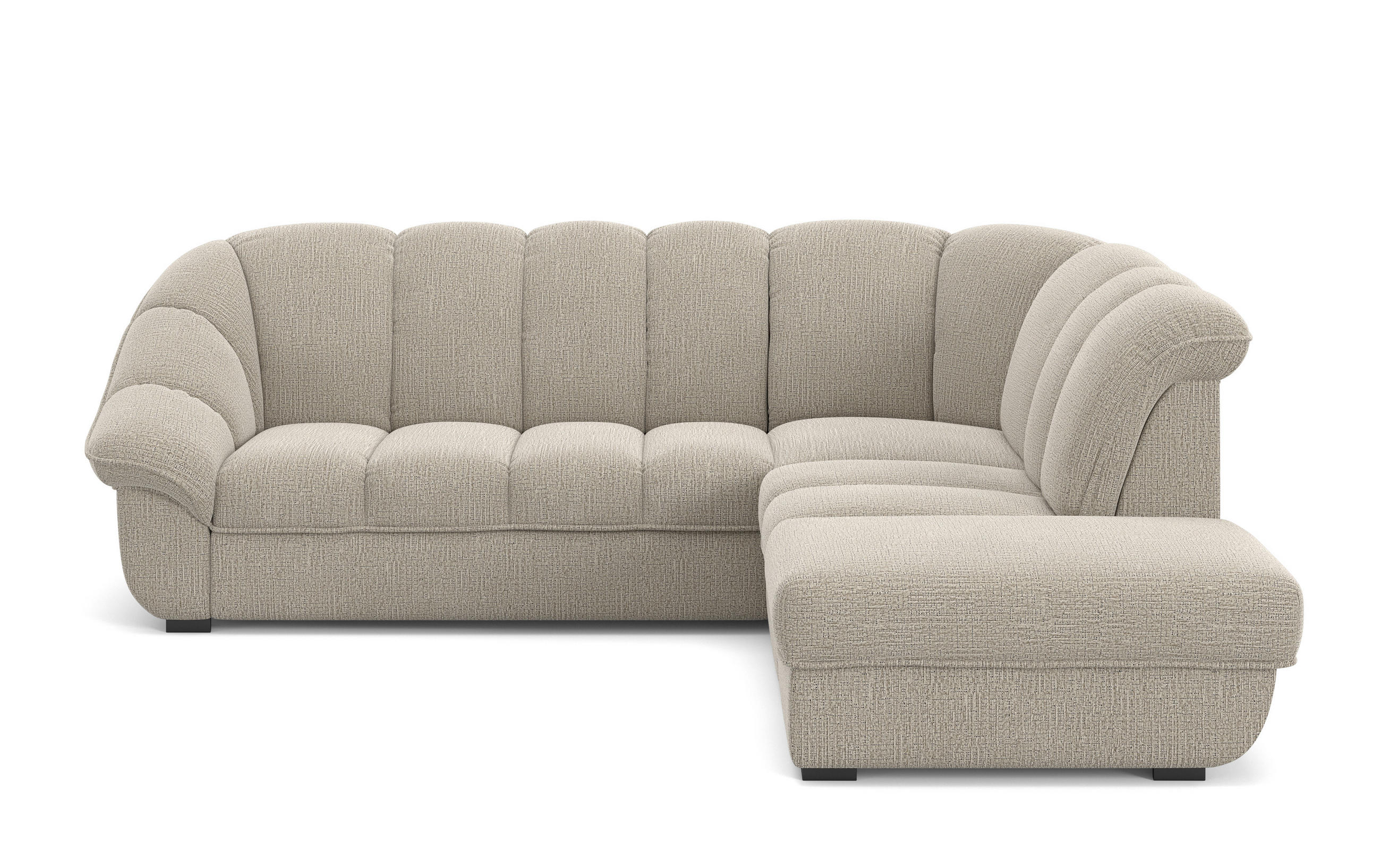 SEDEŽNA GARNITURA, šenilja bežrjava  - bežrjava/črna, Design, umetna masa/tekstil (260/88/222cm) - Welnova