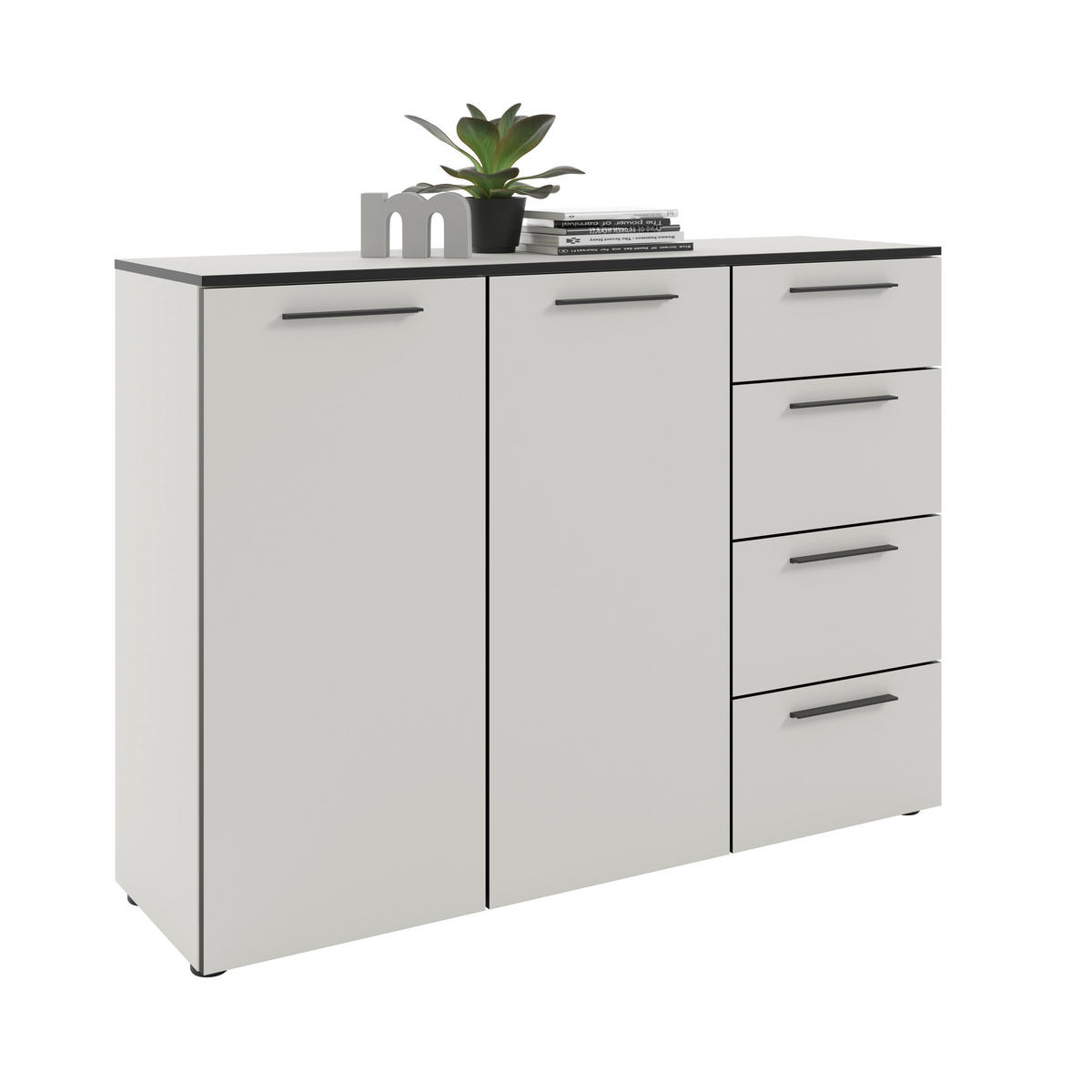 SIDEBOARD Soul  in 135/99,8/40 cm  - Schwarz/Weiß, MODERN, Holzwerkstoff/Kunststoff (135/99,8/40cm)