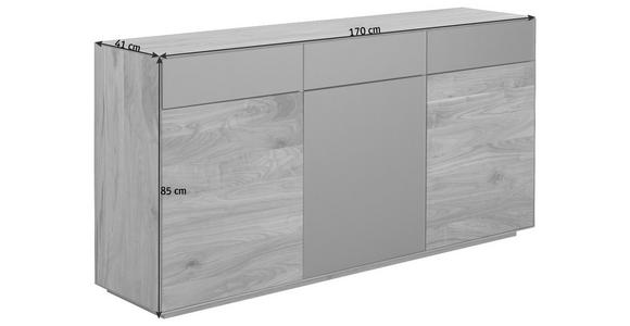 SIDEBOARD - Nussbaumfarben/Bronzefarben, Natur, Glas/Holz (170/85/41cm) - Dieter Knoll