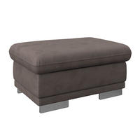 HOCKER in Textil Braun  - Chromfarben/Braun, Konventionell, Textil/Metall (97/47/67cm) - MID.YOU