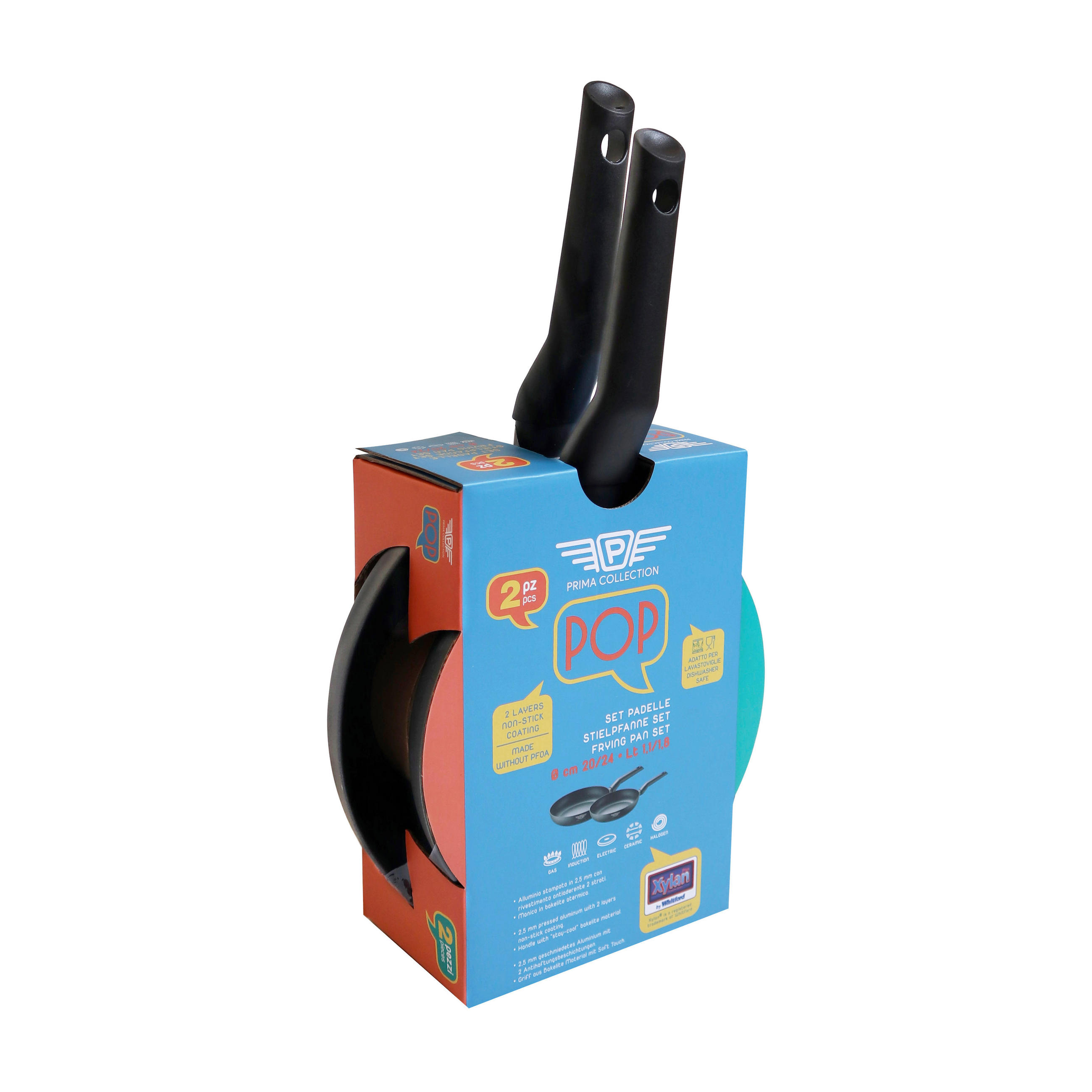 Pfannenset Pop 2-teilig Schwarz D: 24/28 Cm