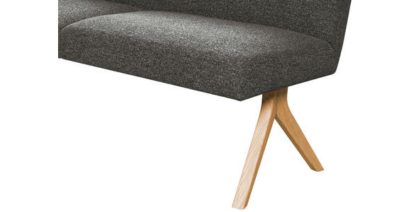 ECKBANK 238/172 cm Webstoff Dunkelgrau Eiche vollmassiv   - Eichefarben/Dunkelgrau, KONVENTIONELL, Holz/Textil (238/172cm) - Linea Natura