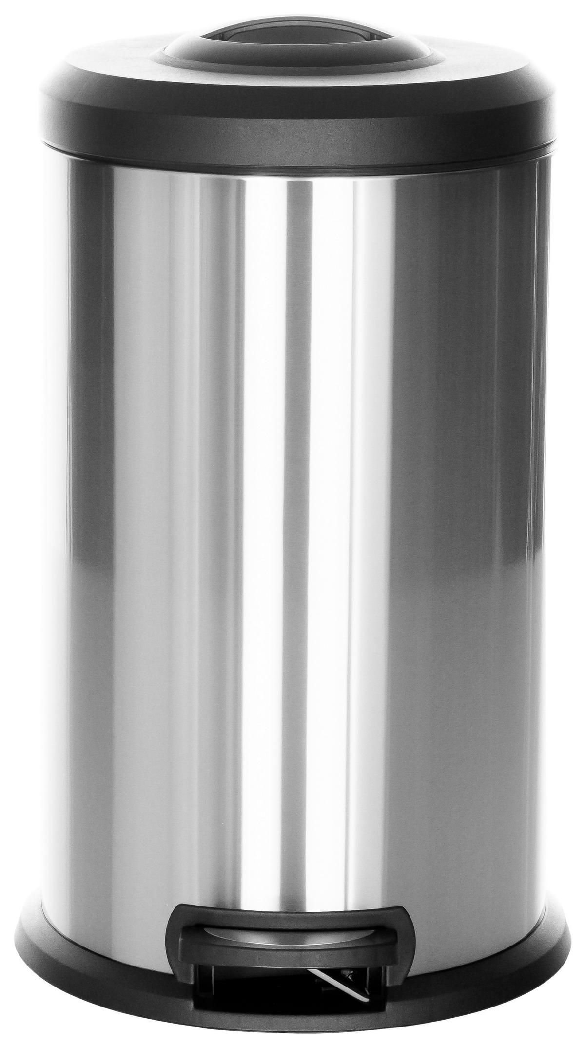ABFALLSAMMLER 40 l  Metall  - Silberfarben/Schwarz, Basics, Kunststoff/Metall (38/62-96/38cm) - MID.YOU