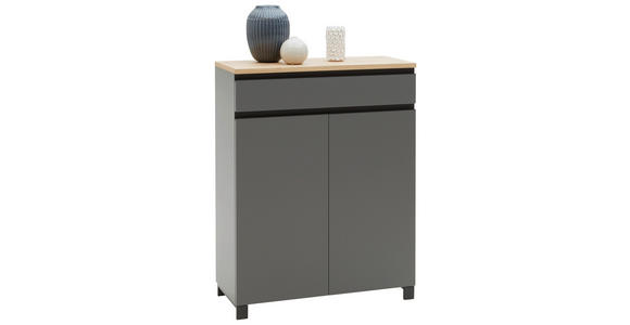 SCHUHSCHRANK 84/108/37 cm - Eichefarben/Anthrazit, Design, Holz/Holzwerkstoff (84/108/37cm) - Dieter Knoll