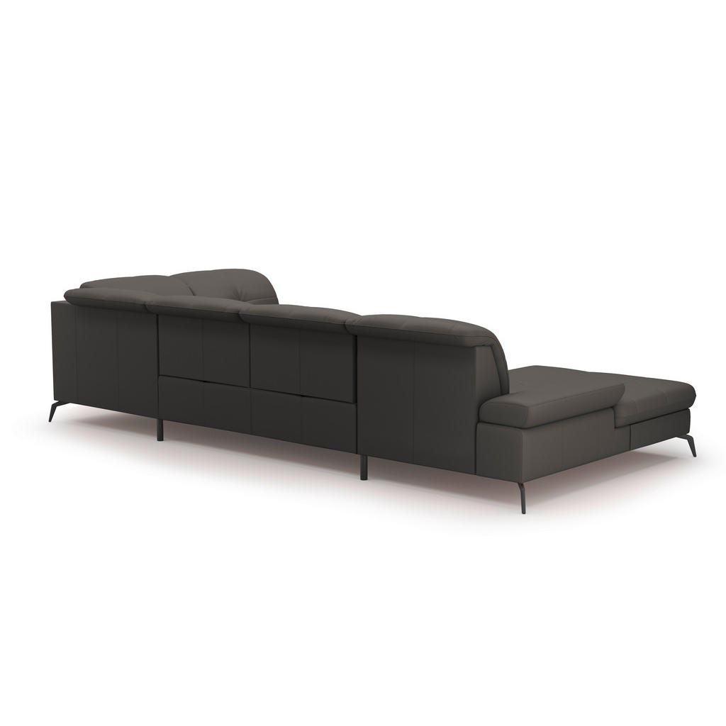 Thumbnail - Sit & More Wohnlandschaft, Anthrazit, Leder, Echtleder, Nappaleder, 6,5-Sitzer, Ottomane rechts, U-Form, 357x231 cm, Gol...