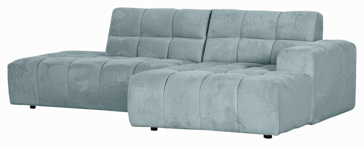 HÖRNSOFFA i plysch mintgrön  - mintgrön/svart, Klassisk, textil/plast (282/155cm) - MID.YOU