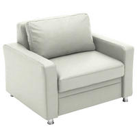 SCHLAFSESSEL Chenille Weiss  - Weiss/Alufarben, Konventionell, Textil/Metall (106/90/100cm) - Beldomo Style