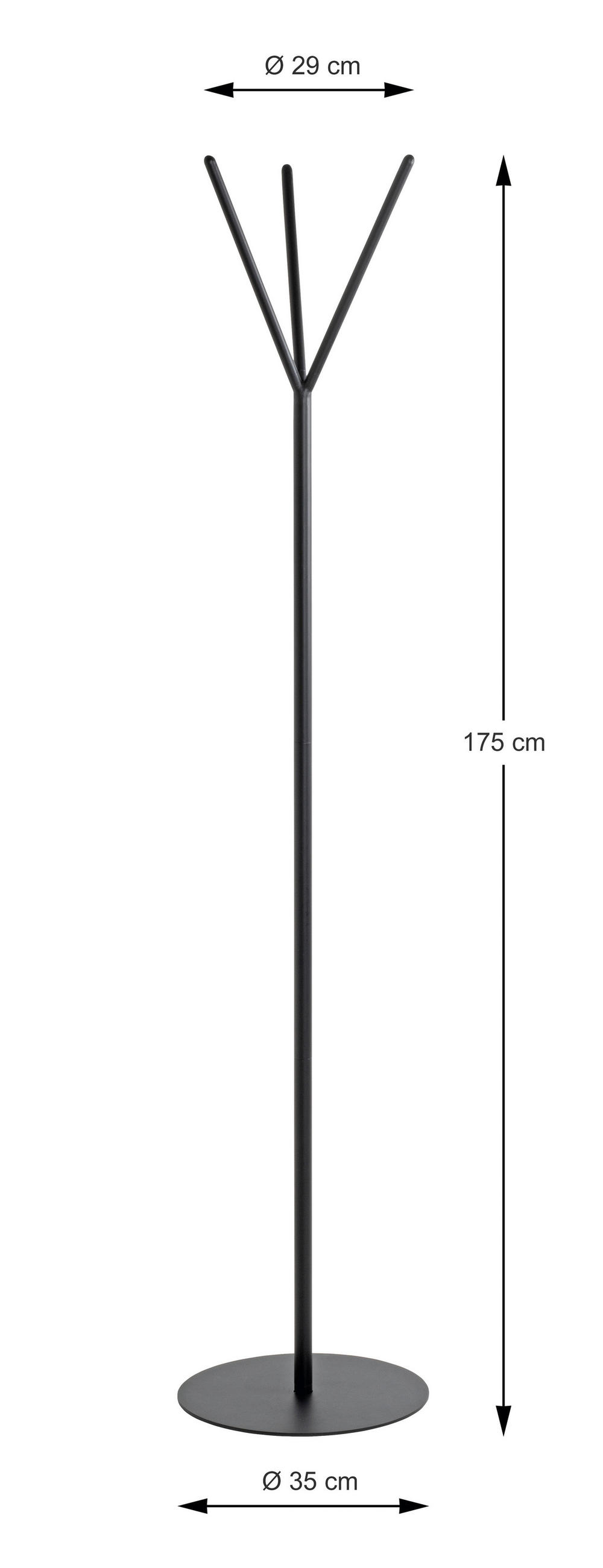 KLEIDERSTÄNDER in Schwarz 35/173/35 cm   - Schwarz, Design, Metall (35/173/35cm)