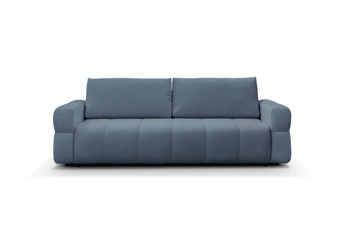 SCHLAFSOFA LOTTA  mit Chenille Blau  - Blau/Schwarz, Design, Textil (248/90/105cm) - MID.YOU