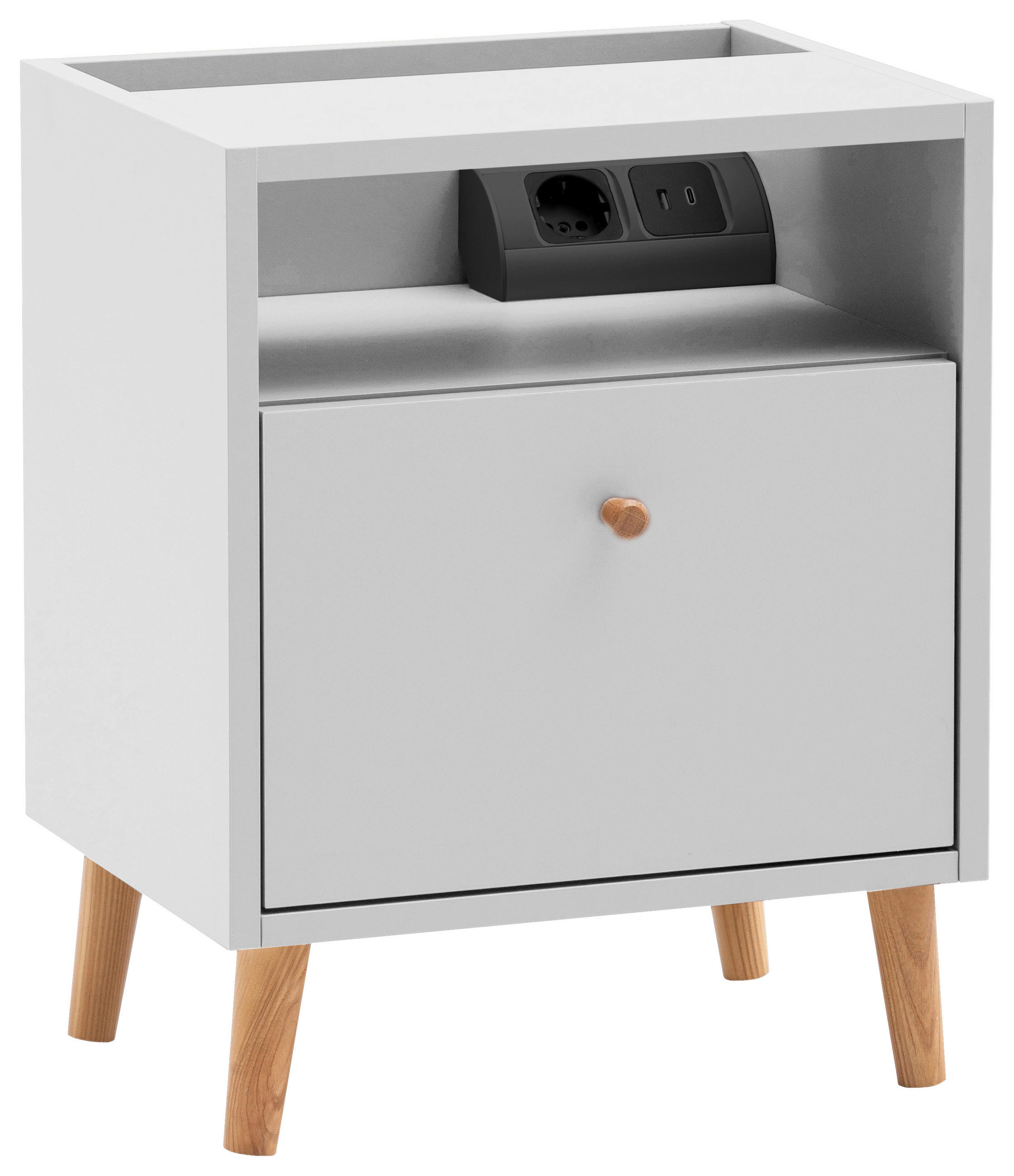 NACHTTISCH 40,2/50,1/32,7 cm  in Weiß  - Weiß, Design, Holz/Holzwerkstoff (40,2/50,1/32,7cm) - MID.YOU