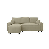 ECKSOFA Beige Bouclé Zierkissen, Rückenkissen, Bettkasten, Schlaffunktion, Rücken echt, Liegefläche im Originalstoff  - Beige/Schwarz, MODERN, Kunststoff/Textil (143/232cm) - Carryhome