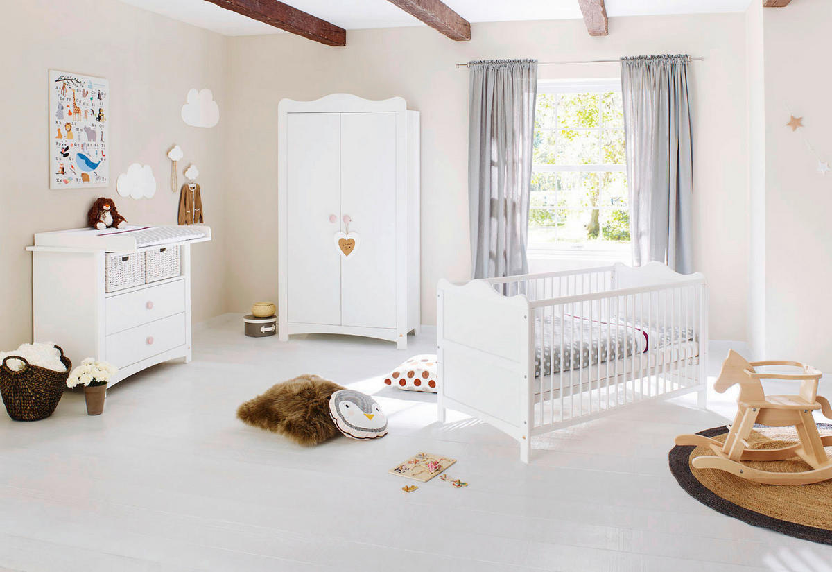 BABYZIMMER FLORENTINA  - Weiß, Trend, Holz/Holzwerkstoff - Pinolino