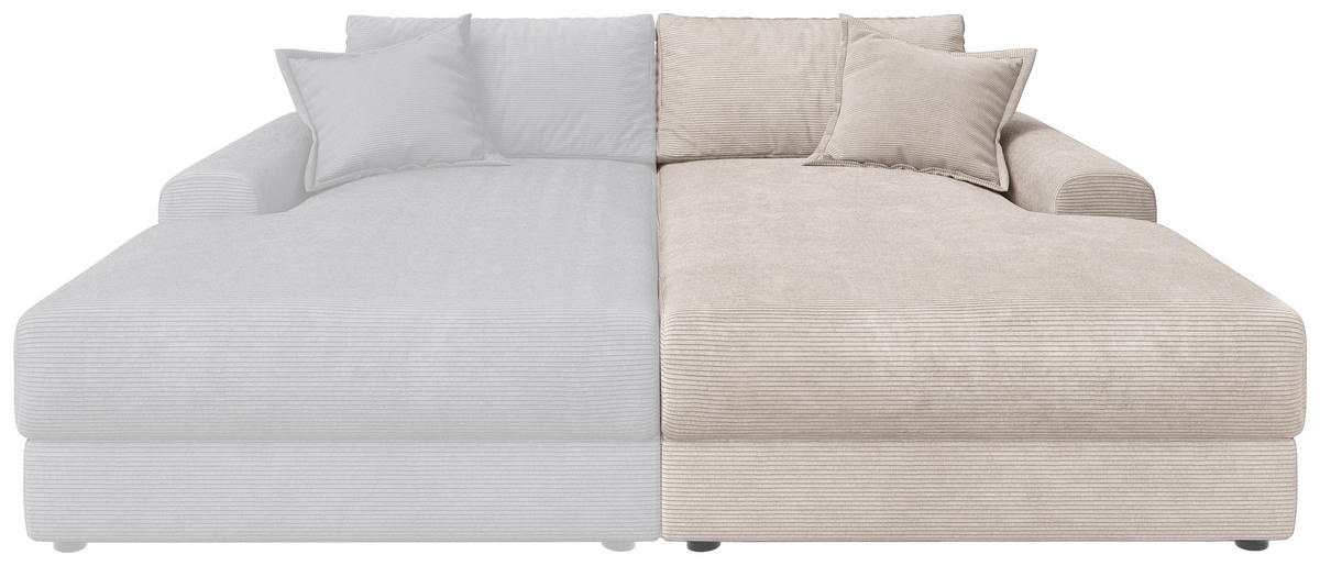BIGSOFA Cord Beige  - Beige/Schwarz, MODERN, Kunststoff/Textil (117/93/190cm) - Carryhome