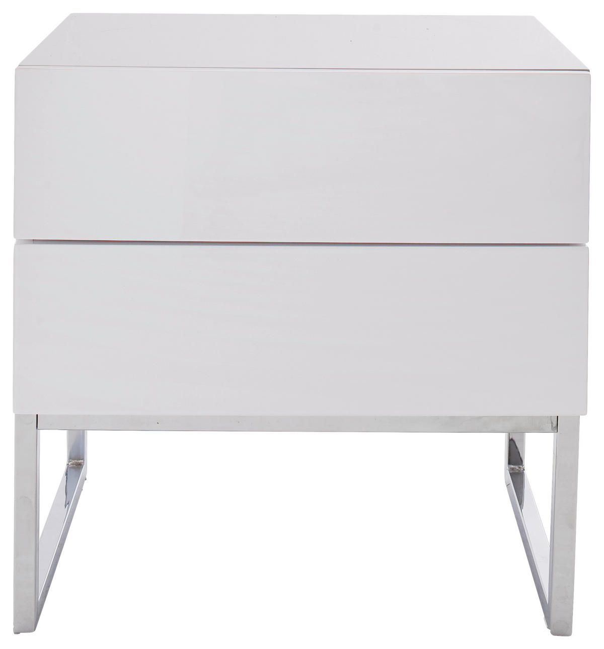 NACHTSCHRANK 50/50/40 cm  - Weiß Hochglanz, Basics, Holzwerkstoff/Metall (50/50/40cm)
