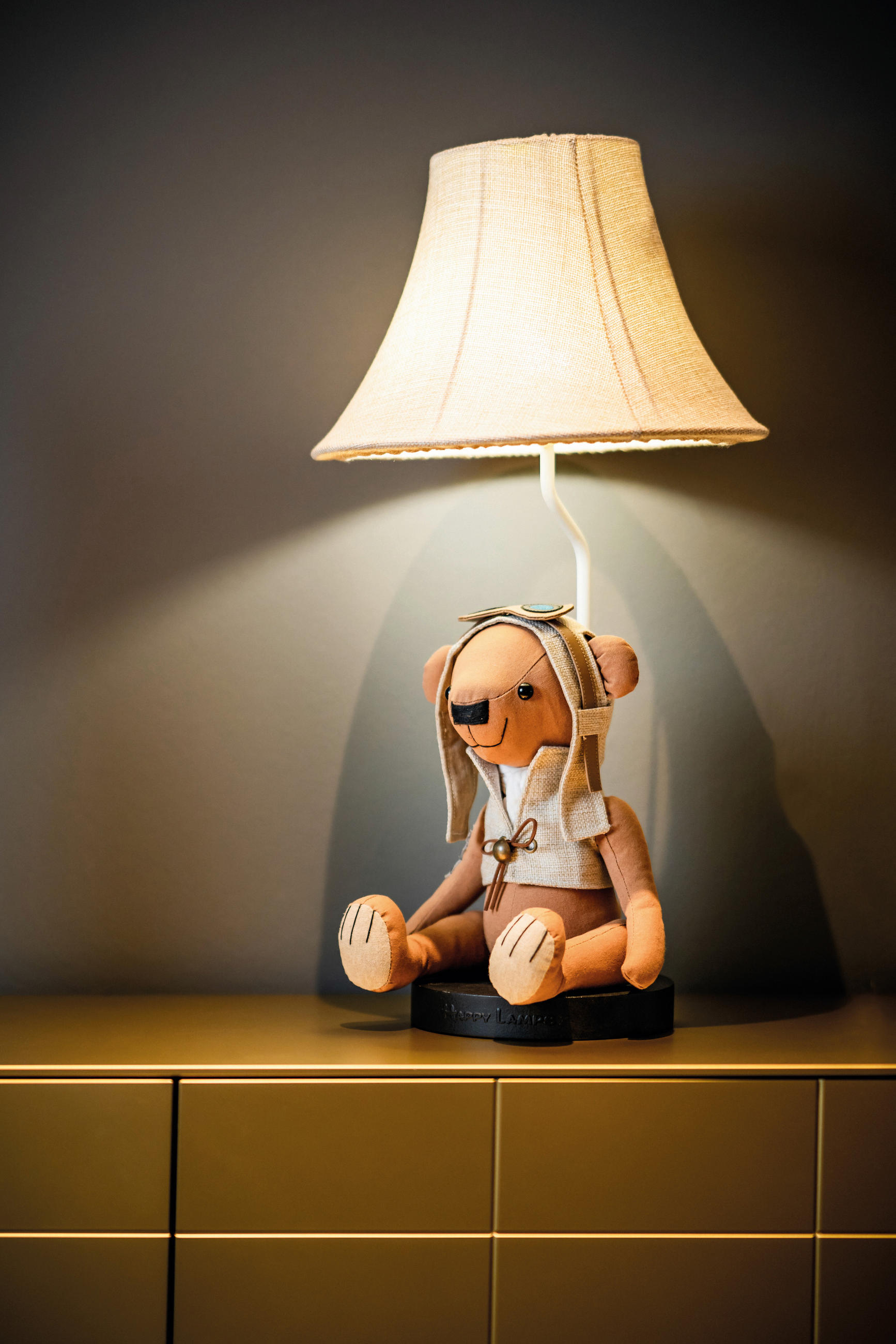 LED-KINDERTISCHLEUCHTE Charles der Bär   - Beige/Weiß, LIFESTYLE, Textil/Metall (31,5/61/31,5cm) - Happy Lamps