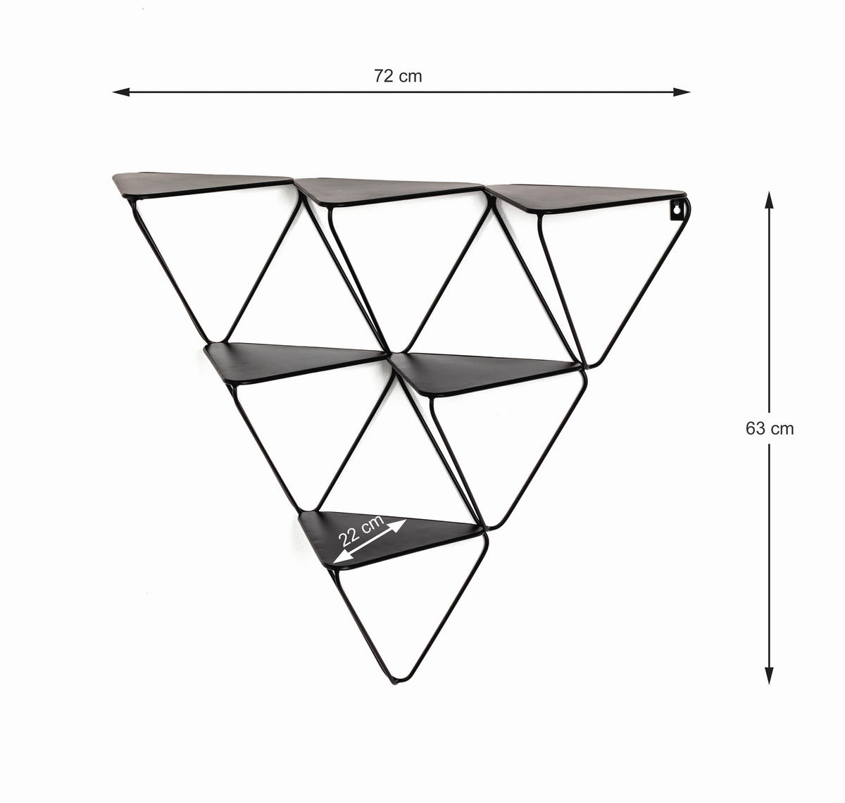 WANDREGAL  - Schwarz, Design, Metall (72/63/22cm)