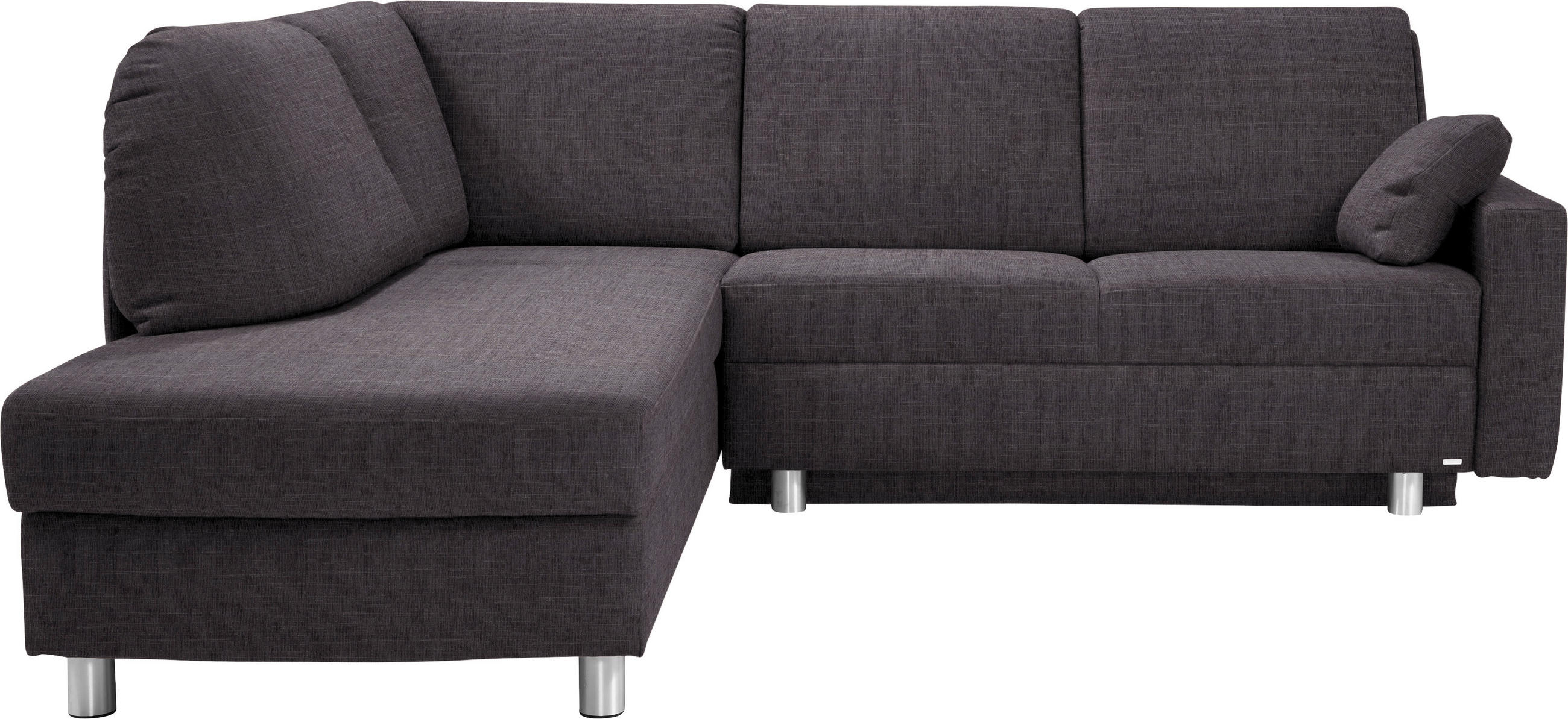 ECKSOFA 208/227 cm  in Chenille Schieferfarben, Dunkelgrau Zierkissen, Armlehnenkissen  208/227 cm  - Schieferfarben/Dunkelgrau, KONVENTIONELL, Textil/Metall (208/227cm) - Sedda