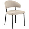 STUHL Webstoff Beige  - Beige/Schwarz, Trend, Textil/Metall (56/77/55cm) - MID.YOU
