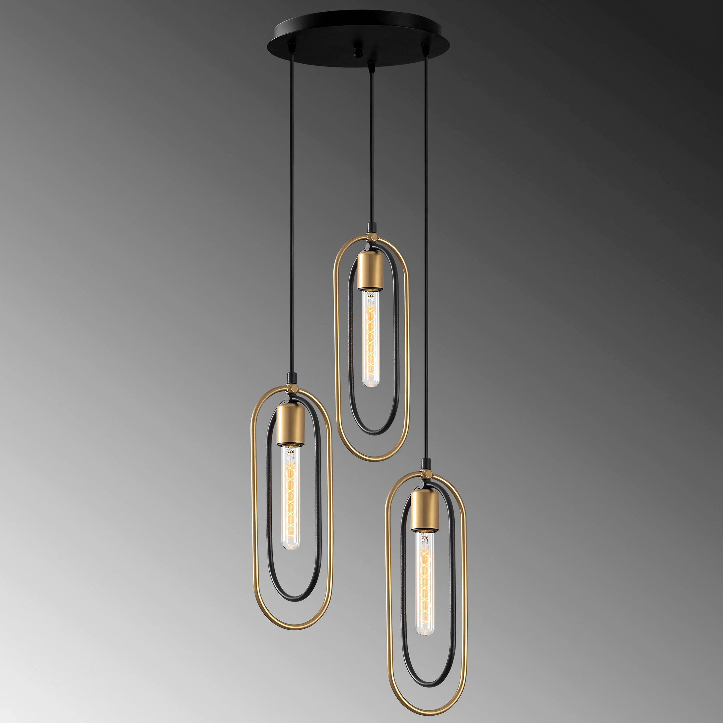 HÄNGELEUCHTE 38/132 cm   - Goldfarben/Schwarz, Design, Metall (38/132cm) - P & B