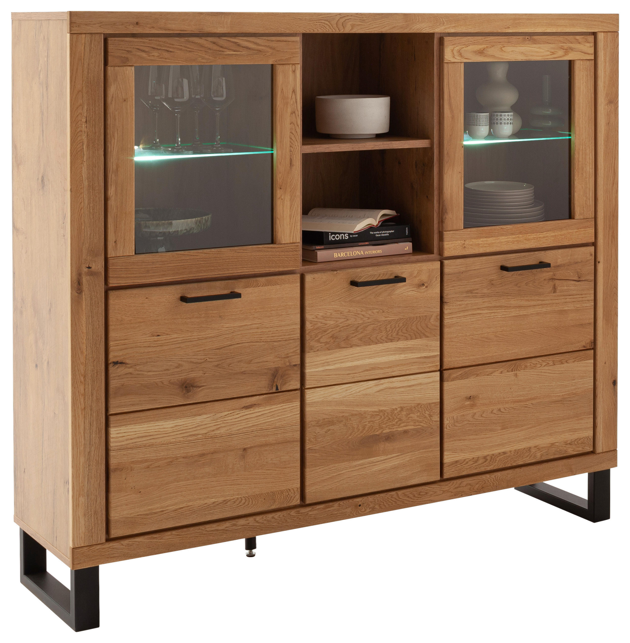 Highboard Kambo Wildeiche 5 Türen