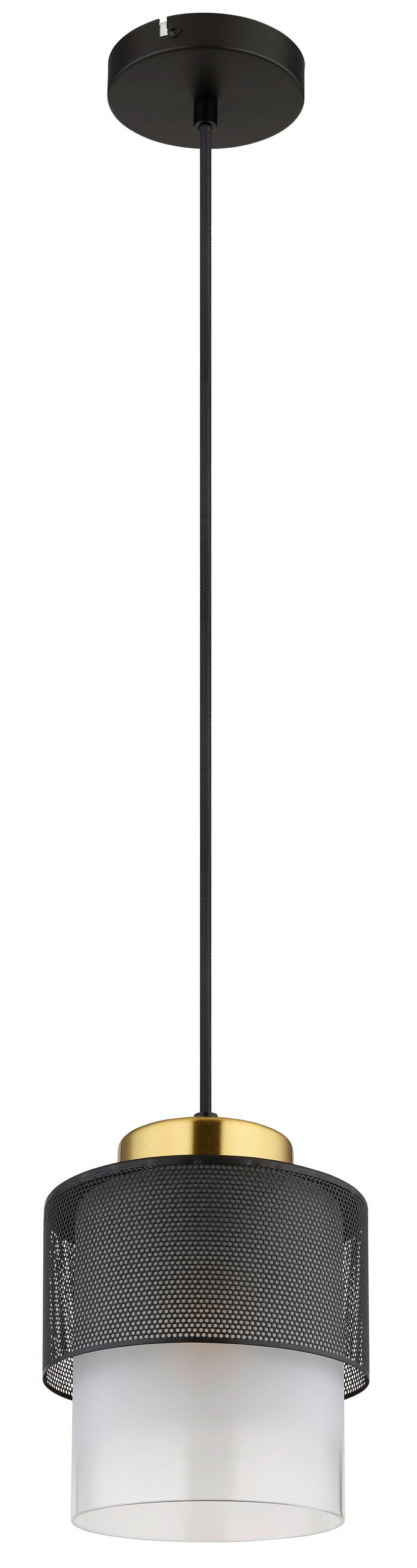 HÄNGLAMPA 18/120 cm  - klar/mässingsfärgad, Design, metall/glas (18/120cm) - Globo