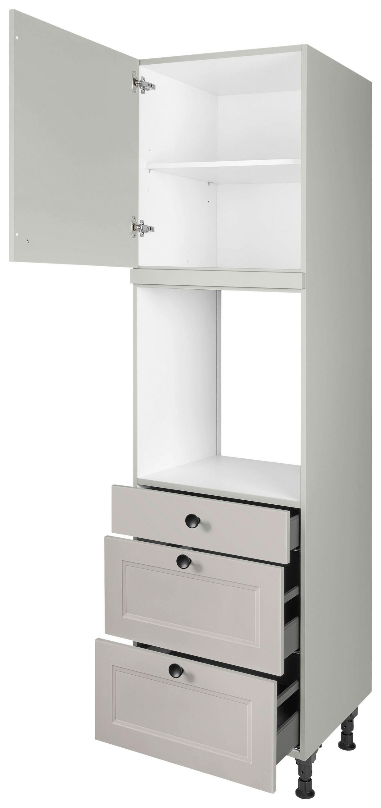 GERÄTEUMBAUSCHRANK 60/216,6/58 cm  in Grau  - Schwarz/Grau, MODERN, Holzwerkstoff/Metall (60/216,6/58cm) - Nobilia