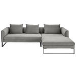 ECKSOFA in Cord Dunkelgrau  - Dunkelgrau/Schwarz, KONVENTIONELL, Textil/Metall (284/194cm) - Hom`in