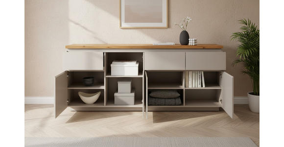SIDEBOARD 195/82/42 cm  - Kaschmir/Eichefarben, KONVENTIONELL, Holz/Holzwerkstoff (195/82/42cm) - Novel