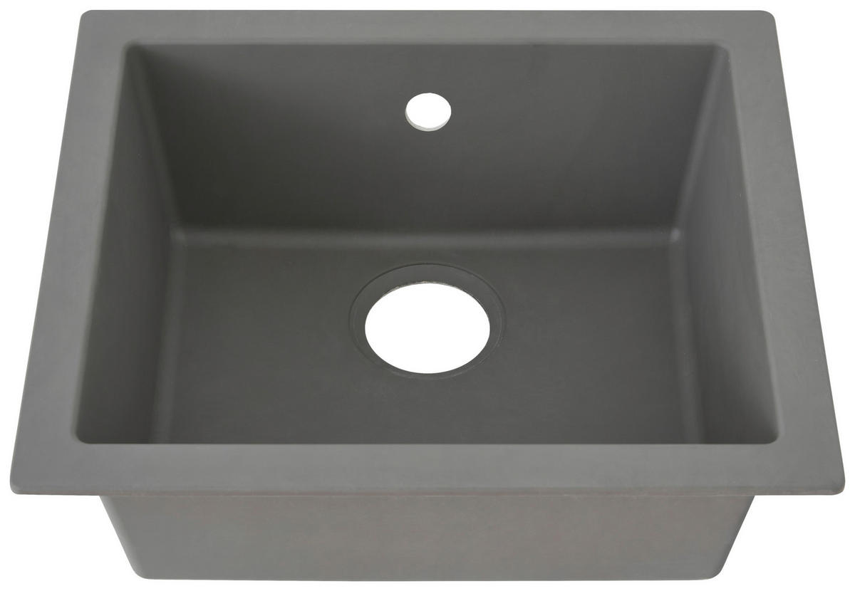 SPÜLE 1712OHIO50X44G  - Grau, Trend, Glas/Kunststoff (50/19/44cm) - Respekta