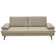 3-SITZER-SOFA  in Echtleder Creme, Naturfarben   - Creme/Schwarz, Design, Leder/Metall (222/86/104cm) - Dieter Knoll