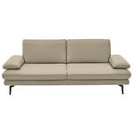 3-SITZER-SOFA  in Echtleder Creme, Naturfarben   - Creme/Schwarz, Design, Leder/Metall (222/86/104cm) - Dieter Knoll