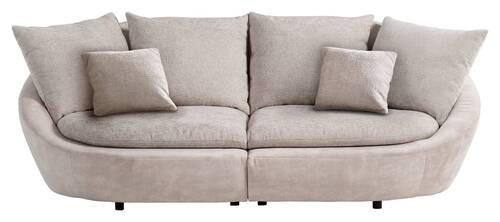 BIGSOFA in Chenille Silberfarben, Beige - Beige/Silberfarben, Modern, Kunststoff/Textil (237/87/131cm) - Trendmanufaktur