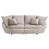 BIGSOFA in Chenille Silberfarben, Beige  - Beige/Silberfarben, Modern, Kunststoff/Textil (237/87/131cm) - Trendmanufaktur