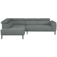 ECKSOFA in Chenille Silberfarben  205/280 cm  - Silberfarben/Schwarz, Design, Textil/Metall (205/280cm) - Xora