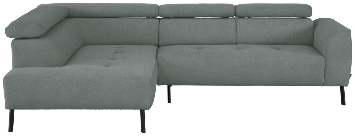 ECKSOFA in Chenille Silberfarben  205/280 cm  - Silberfarben/Schwarz, Design, Textil/Metall (205/280cm) - Xora