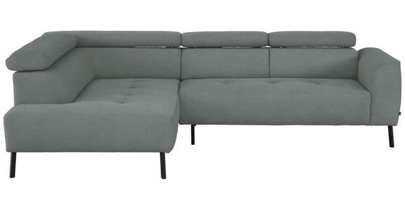ECKSOFA in Chenille Silberfarben  205/280 cm  - Silberfarben/Schwarz, Design, Textil/Metall (205/280cm) - Xora