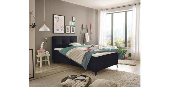 BOXBETT 120/200 cm  in Schwarz  - Schwarz, Basics, Holzwerkstoff/Textil (120/200cm) - Xora