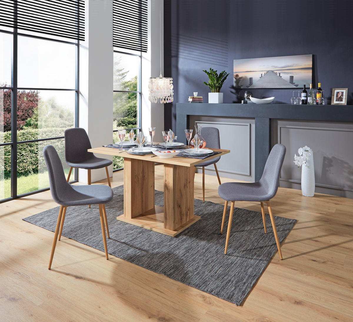 ESSTISCH rechteckig Eichefarben  - Eichefarben, MODERN, Holzwerkstoff (120/80/74cm) - home24