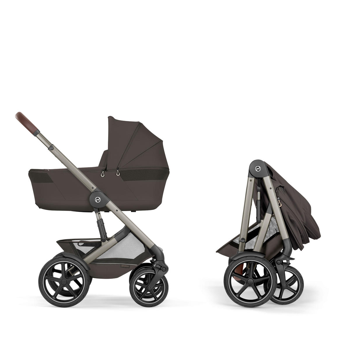 KINDERWAGEN Talos S TPE inkl. Fold-Carrycot  - Taupe/Dunkelbraun, Basics, Textil/Metall (93/60/115cm) - cybex GOLD